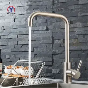 Yowin-grifo de cocina de acero inoxidable de alta calidad, mezclador de fregadero montado en pared o cubierta, Comercial