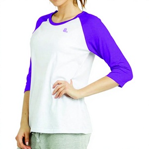 Women's White for <b>Raglan</b> <b>Sleeve</b> Full Length Crew Neck Casual <b>T</b>-<b>Shirt</b> Regular Fit Nonwoven 100% Organic Cotton Eco-Friendly - Product Image 1