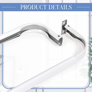 Trắng Thanh Duy Nhất 70-120Cm Có Thể Điều Chỉnh Căng Thẳng Rèm Cửa Cho Cửa Sổ Cửa Nhà Bếp Valance <span class=keywords><strong>Sash</strong></span> Bao Gồm Khung - Product Image 3