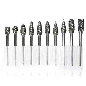 Fraise en carbure de tungstène à tige de 1/8 pouces, outil rotatif à double coupe diamantée, outils <span class=keywords><strong>Dremel</strong></span>, meulage électrique, nouveauté - Product Image 4