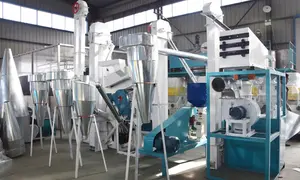 Conjunto completo de 1000 kg/h, máquina de moagem de arroz automática com classificação e embalagem