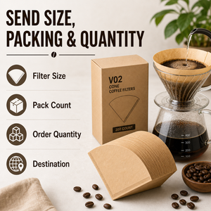 Filtres à café coniques <span class=keywords><strong>V02</strong></span>, <span class=keywords><strong>200</strong></span> unités, papier naturel non blanchi, pour cafetière à filtre 2-4 tasses - Product Image 6