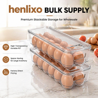 Produit Tendance 2026 : Organisateur d'œufs transparent robuste grande capacité à 32 compartiments avec couvercle pour rangement latéral de réfrigérateur de cuisine