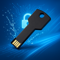 128MB-128GB Mini Metal Key Memory Stick USB Flash Drive Berbentuk Kunci Logam 2.0 USB Memory Stick Pen Drive Hitam