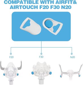 Clips Magnéticos para Máscara y Arnés de CPAP de Desconexión Rápida para Resmeds AirFit <span class=keywords><strong>F20</strong></span>/F30/N20 AirTouch <span class=keywords><strong>F20</strong></span>/F30/N20 (Paquete de 2, Blanco y Azul) - Product Image 1