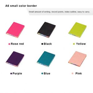 Creative <b>Notebook</b> Color Rainbow Edge Soft Leather Paper <b>Diary</b> Book Waterproof PU Leather Wholesale A6 Planner <b>Notebook</b> - Product Image 5