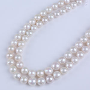 Perles baroques d'eau douce naturelles Zhuji 10-12 mm, perles rondes blanches Edison pour collier DIY, vente en gros de bijoux - Product Image 4