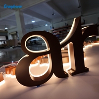 Letrero Luminoso Personalizado de Acero Inoxidable para Tienda con Letras de Canal, Letrero 3D Retroiluminado para Negocios, Letrero Metálico para Estudio