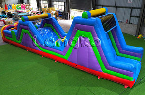 Scivolo Gonfiabile Blu con Ventilatore, Castello Gonfiabile Commerciale per Giochi <span class=keywords><strong>di</strong></span> Intrattenimento per Adulti - Product Image 4