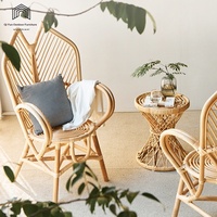Chaise de loisirs en rotin de style chinois, faite à la main, avec accoudoirs et dossier simple, pour mobilier de restaurant