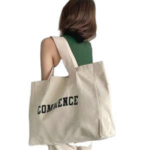 Eco-Friendly Customized Logo Customized Color Reusable <b>Medium</b> Casual Shopping Tote <b>Bag</b> Natural Cotton Canvas <b>Bags</b> - Product Image 1