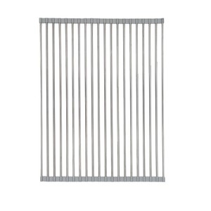 Égouttoir pliable pour évier de cuisine, gris, carré, organiseur de comptoir pour vaisselle et ustensiles - Product Image 5
