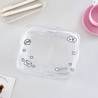 Sac à poupée en PVC transparent minimaliste kawaii, porte-clés, étanche, anti-poussière, pochette organisateur, fermeture éclair, Itabag, décoration de carte