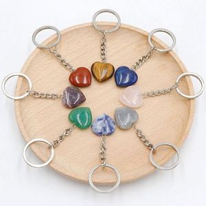 Llavero con Colgante de Piedra Natural en Forma de Corazón, Joya para Regalo - Product Image 2