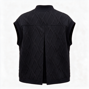 Gilet décontracté personnalisé en polaire color block pour femme, avec fermeture éclair, col montant et poches arrière matelassées - Product Image 2
