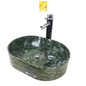 BOTON STONE Luxury Kitchen Furniture Hotel Free Standing Indian Rainforest Green Marble Bathroom Sinks Hand Wash Basin