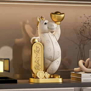 Decorazione da Scrivania Originale Dipinta a Mano con Motivo di Cavalli, Ideale per Ufficio, Mobili TV e Vetrinette, Regalo di Inaugurazione Casa - Product Image 1