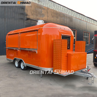 Chariot de nourriture oriental Shimao, camion de nourriture mobile, remorque de restauration rapide en acier inoxydable, crêpe à vendre aux États-Unis, barbecue, collation