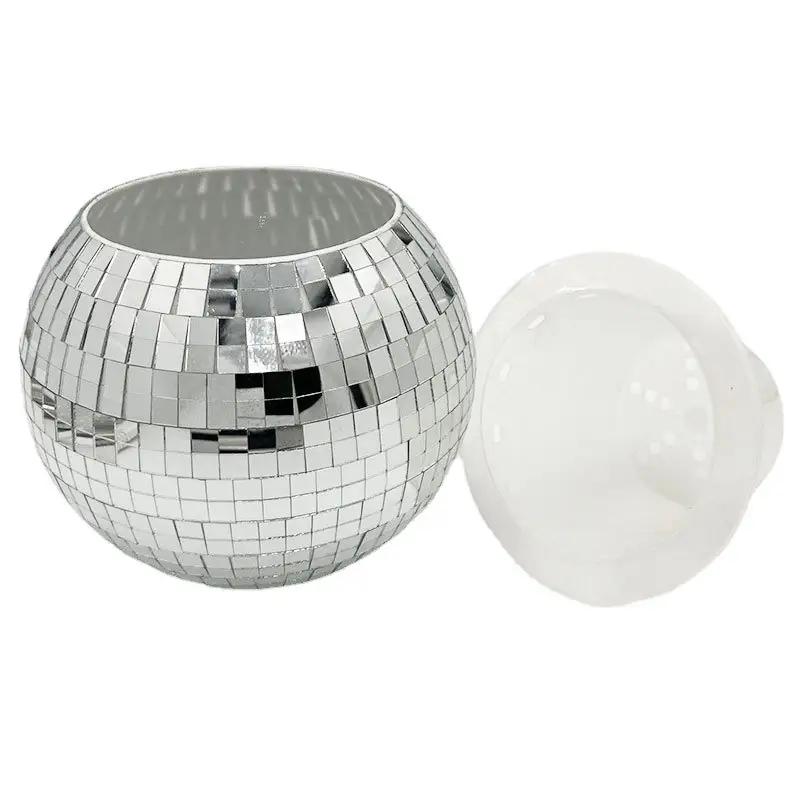 Heißer Verkauf 15cm 20cm Silber Outdoor Garten Wohnkultur selbst bewässernde hängende Disco-Kugel Pflanzer rosa