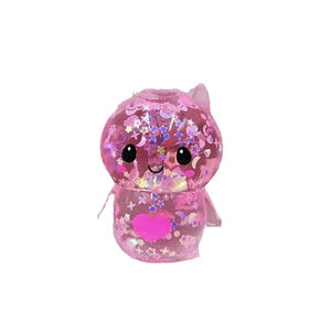 Glitter-Filled Infant-Safe <b>Squeeze</b> Toy Wholesale Custom Cute Pink Monster Squishy Toy Transparent TPR Fidget <b>Ball</b> - Product Image 1