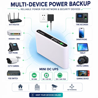 Mini UPS DC POE 17W avec batterie au lithium 8800mAh, sortie 5V/9V/12V/15V/24V pour routeur WiFi