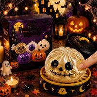 Boîte Mystère Halloween : Jouet Anti-Stress à Rebond Lent, Modèles Citrouille, Fantôme, Œil et Boule de Gelée