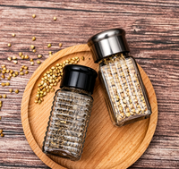 Bouteille en verre vide pour assaisonnements (poivre, sel de mer) en forme de cylindre et carrée, prix de gros abordable, pour la cuisine