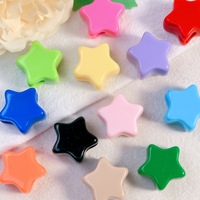 Perles acryliques à grand trou en forme d'étoile à cinq branches de 23 mm, accessoires DIY pour breloques de sac, porte-clés, chaînes de téléphone, style Dopamine