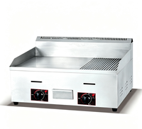 Gewerbliche Restaurantküche Gas-Griddleplatte Gas-Grill Kochausrüstung (2/3 Glatt & 1/3 Gerillt)