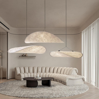 Lustre en soie Wabi Sabi en forme de nuage, luminaire suspendu organique fait main avec abat-jour en tissu pour salon, chambre à coucher, maison