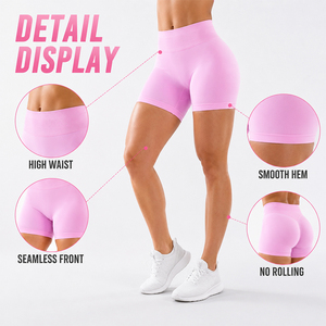 Shorts de Yoga de Alta Elasticidad para Mujer, para Pilates, Sin Costuras, Ajuste Ceñido, Cómodos para la Piel, Shorts Deportivos - Product Image 3