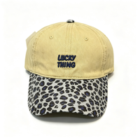 Nouvelle Casquette de Baseball Vintage Américaine Bicolore à Broderie Léopard Hommes Femmes Broderie Lettres Chapeau Papa Vente en Gros