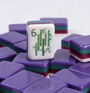 Portable Luxury Purple 4 - Layer Acrylic American Mahjong Set, Mini Hand - Polished Tiles for Home <b>Entertainment</b> - Product Image 1