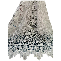 Haut de gamme dentelle blanche Soluble dans l'eau 100% Polyester tissu dentelle tissu évider robe mode tissu pour robe de mariée