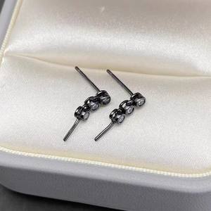 อุปกรณ์ทำเครื่องประดับมุก DIY ต่างหูเงินแท้ S925 พร้อมถาดเปล่าและลูกปัดทรงกลมขนาด 8-13 มม. เครื่องประดับเงินแฟชั่น รุ่น 22420 - Product Image 4