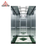 Ascenseur commercial Hitech pour 8 personnes, 450 kg - 630 kg, pour villa, appartement, centre commercial, en acier inoxydable, sans engrenage, à courant alternatif
