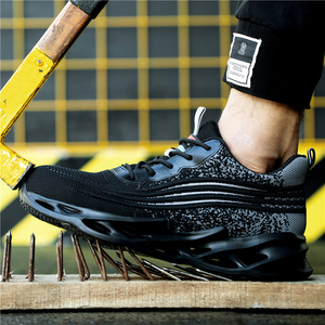 รองเท้าผ้าใบกลางแจ้งผู้ชายคุณภาพสูงสำหรับฤดูหนาวรองเท้าเซฟตี้ทันสมัยพร้อมหัวเหล็กสำหรับไซต์ก่อสร้างผ้าถัก - Product Image 5