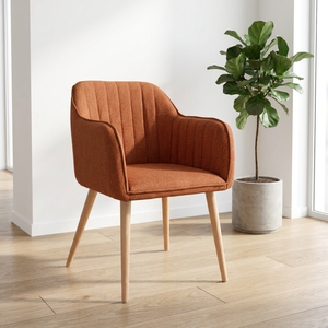 Fauteuil <span class=keywords><strong>Atmosphera</strong></span>-Visoca Amber en tissu texturé avec structure en métal L 60 X D 57 cm - Design contemporain pour salle à manger et salon - Product Image 1