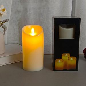 Bougie pilier LED de luxe à effet de flamme vacillante, à commande par bouton, fonctionnant sur piles, pour décoration intérieure et fêtes, vente en gros, économique, simulation de cire - Product Image 4