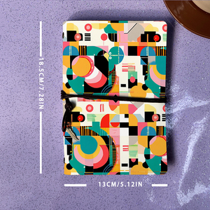 Cuaderno hecho a mano A6, hojas reemplazables, regalo reflexivo para maestros en el Día del maestro con círculos, cuadrados, líneas y formas - Product Image 4