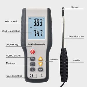 HEDAO Fio Quente Anemômetro Medição De Velocidade Do Vento Sem Fio Instrumento Cfm/cmm Handheld Medidor De Fluxo De Ar - Product Image 6
