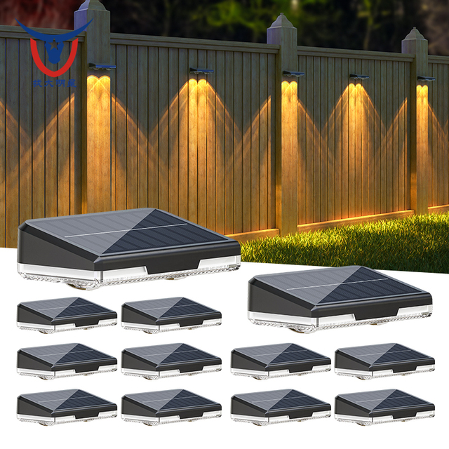 Outdoor Waterproof Deck Wall Lamp Led Solar Luminous Lighting Wall Lights for Garden Fence Exterior Wall