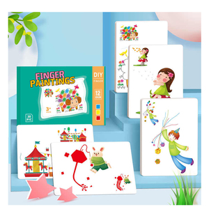 Zhorya enfants graffiti <span class=keywords><strong>aquarelle</strong></span> peinture livre d'activités non toxique lavable jouets éducatifs ensemble de peinture au doigt pour les enfants - Product Image 1