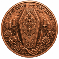 Pièces commémoratives rondes en cuivre pur 999 de 1 oz, peintes avec revêtement UV, thème vampire, pour Halloween et la collection