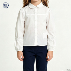 เสื้อเชิ้ตเด็กผู้หญิง แขนยาว คอปกตุ๊กตา แต่งกระดุม ผ้าฝ้าย ระบายอากาศดี สวมใส่สบาย เหมาะสำหรับใส่ในชีวิตประจำวัน - Product Image 3