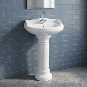 Oval Ceramic Hand Wash Basin With Full Pedestal Bathroom Sink For Home Hotel Sanitary Ware - Product Image 4