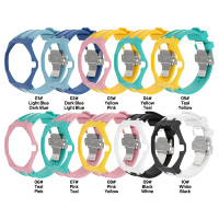 Großhandel Premium FKM Armband mit Edelstahl Bumper Gehäuse für Swatch x AP Royal Pop Luxus Robustes Mod Kit Sportband