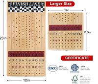 Grand jeu de course de chevaux de 23 pouces, boîte en bois pliable, jeu de course de chevaux avec 11 chevaux en métal rétro, 2 dés, 2 cartes à jouer