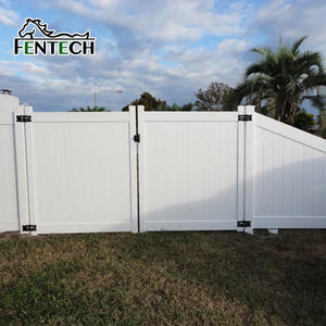 Valla decorativa de diseño clásico para privacidad, valla moderna para exteriores, fácil de <span class=keywords><strong>instalar</strong></span>, paneles de vinilo blanco para patio y jardín. - Product Image 1