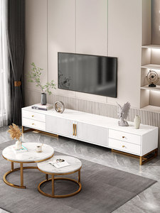 Meuble TV simple et moderne pour salon, petit appartement, sur pied, nouveau modèle 2023, luxe léger, emballage combiné Y - Product Image 5